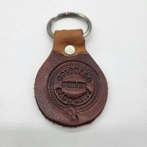 Vintage Leather Keychain Etched With Denver Colorado Saddlery
